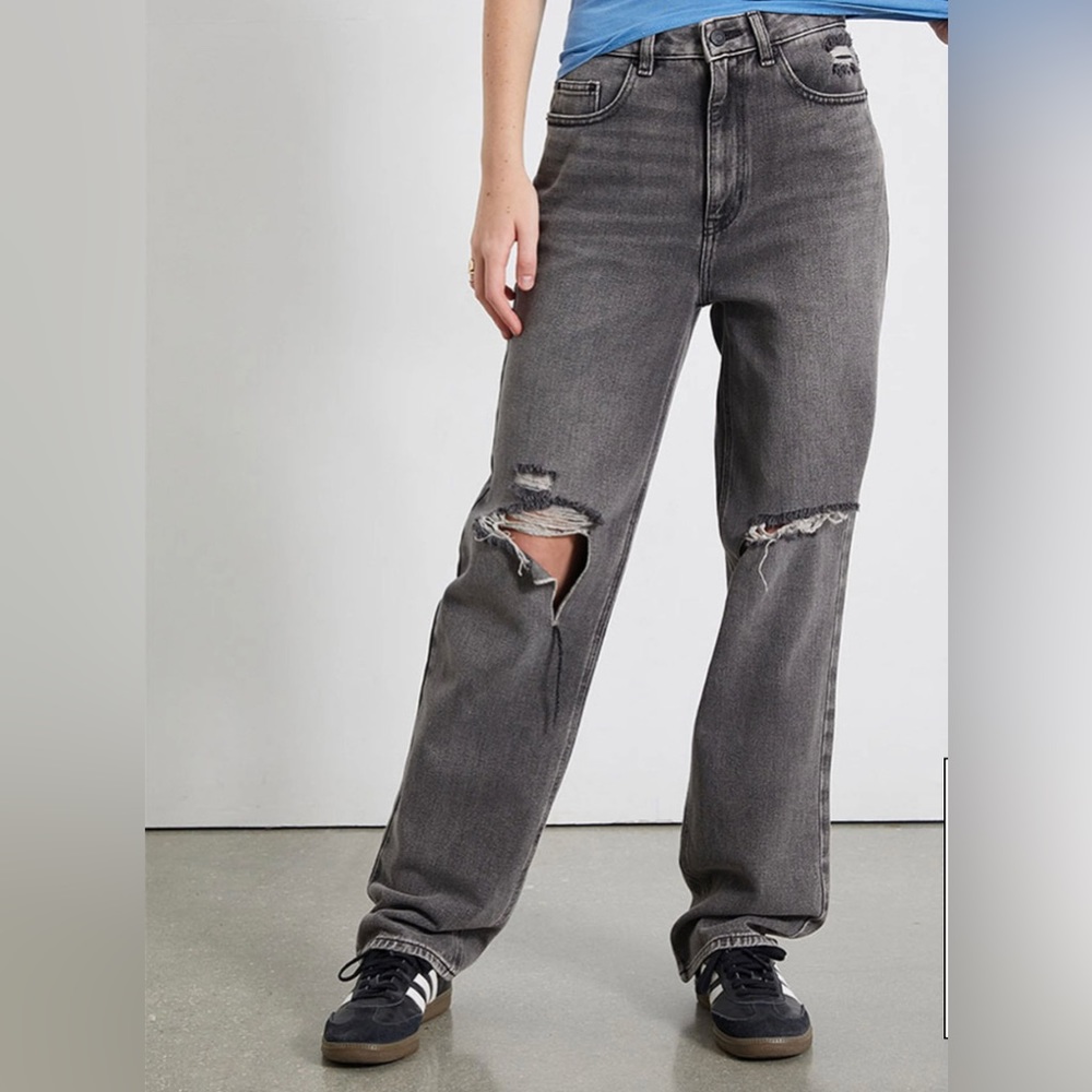 PacSun Washed Black Ripped Boyfriend Jeans